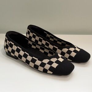 Vivaia Womens Flats Checkered Slip on Minimalist Retro Washable Knit Shoes Sz6.5